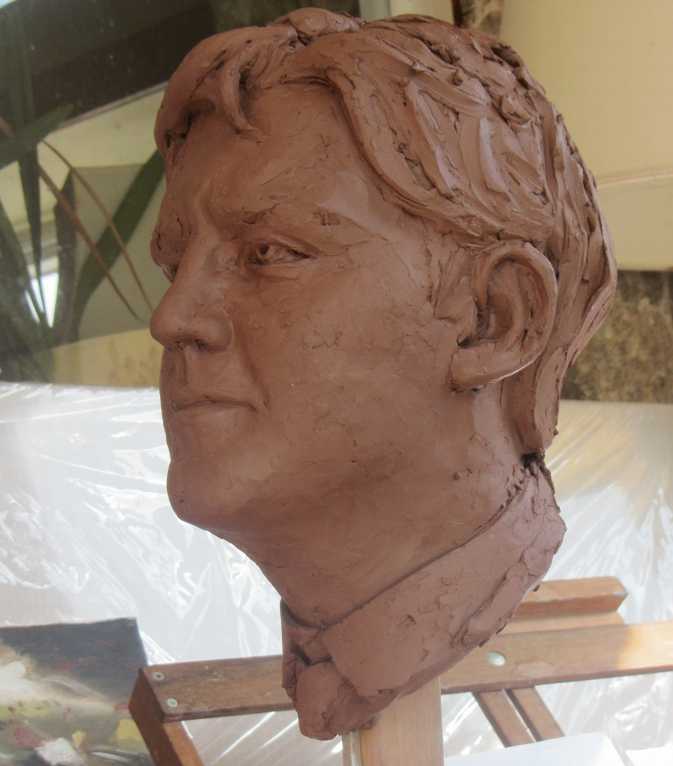 Colin Caffell sculpture commissions. Celebrity portrait